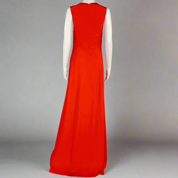 GIVENCHY Size 2 Red Purple Viscose Blend Sleeveless Gown Dress - Picture 3 of 6